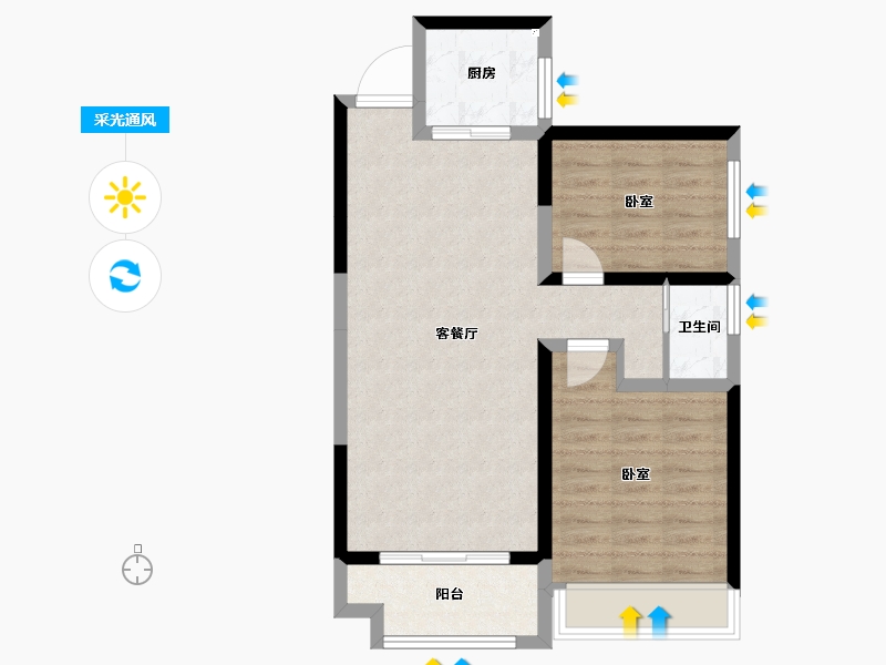 湖南省-常德市-弘康体育新城-66.54-户型库-采光通风