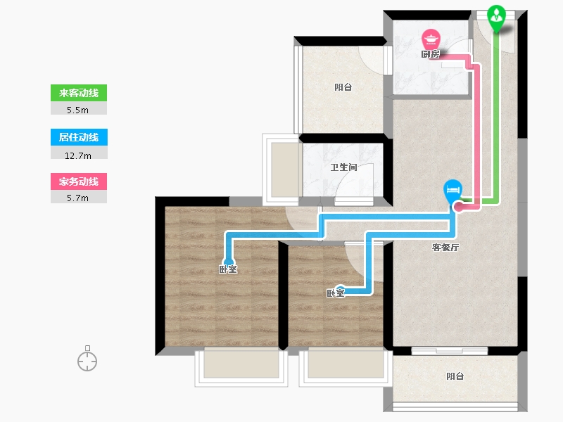 广东省-深圳市-深房传麒尚林2期-64.10-户型库-动静线