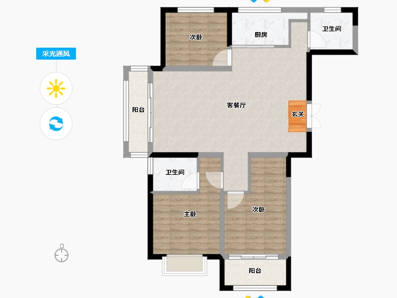 山东省-泰安市-泰和·清月湖-98.00-户型库-采光通风