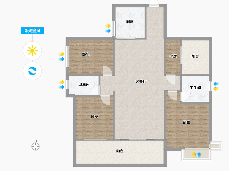 湖南省-衡阳市-新时代广场-114.63-户型库-采光通风