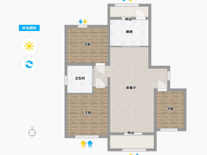 山东省-烟台市-祥和苑棠樾-101.01-户型库-采光通风