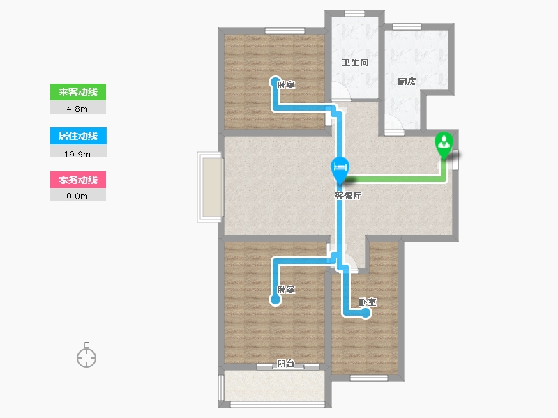 山东省-淄博市-水晶郦园-109.35-户型库-动静线