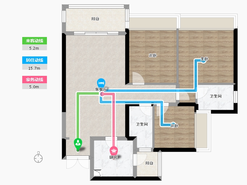 四川省-成都市-招商大魔方玺悦轩-88.96-户型库-动静线