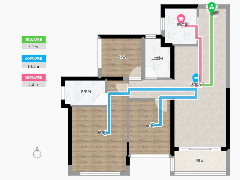 广东省-佛山市-龙光玖龙臺-78.00-户型库-动静线