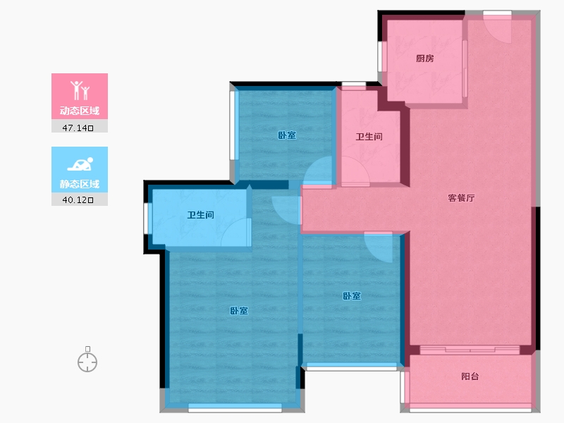 广东省-佛山市-龙光玖龙臺-78.00-户型库-动静分区