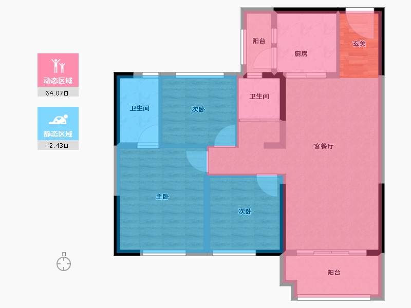 山东省-泰安市-碧桂园•湖悦天境-96.00-户型库-动静分区