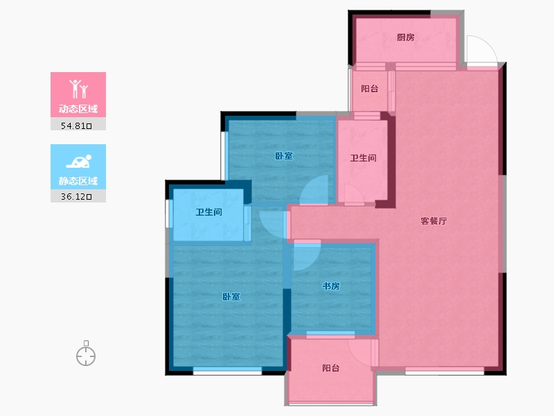 湖南省-长沙市-天元国际公寓-81.11-户型库-动静分区