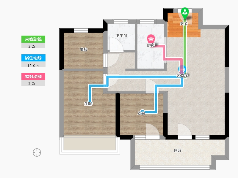 山东省-青岛市-蔚蓝天地-62.33-户型库-动静线