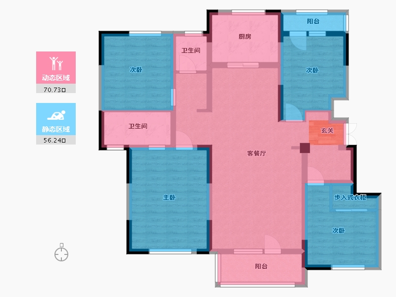 山东省-青岛市-蔚蓝天地-112.00-户型库-动静分区