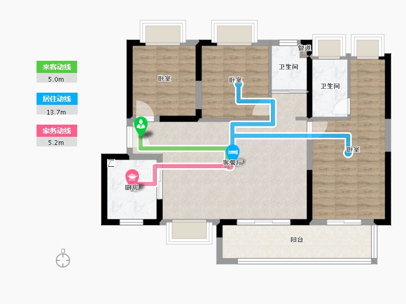 广东省-惠州市-碧桂园星钻-89.61-户型库-动静线