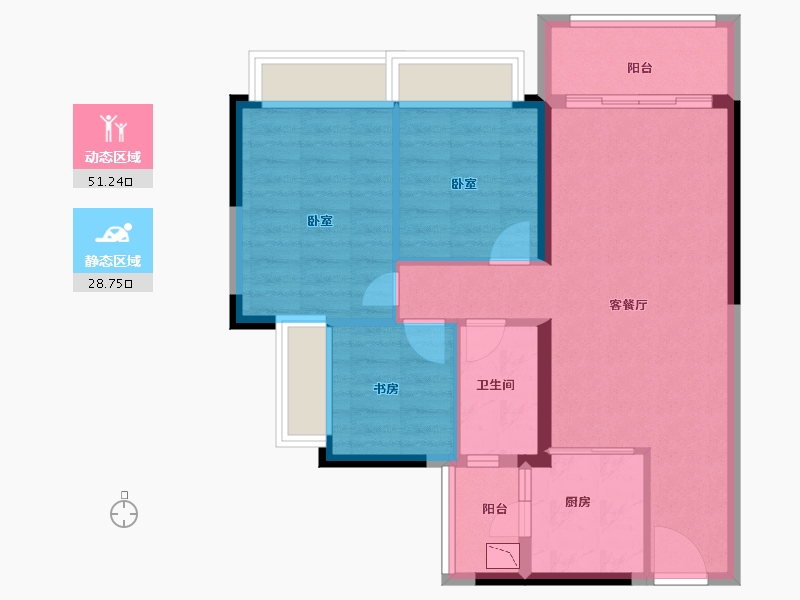 广东省-广州市-敏捷绿湖首府-70.99-户型库-动静分区