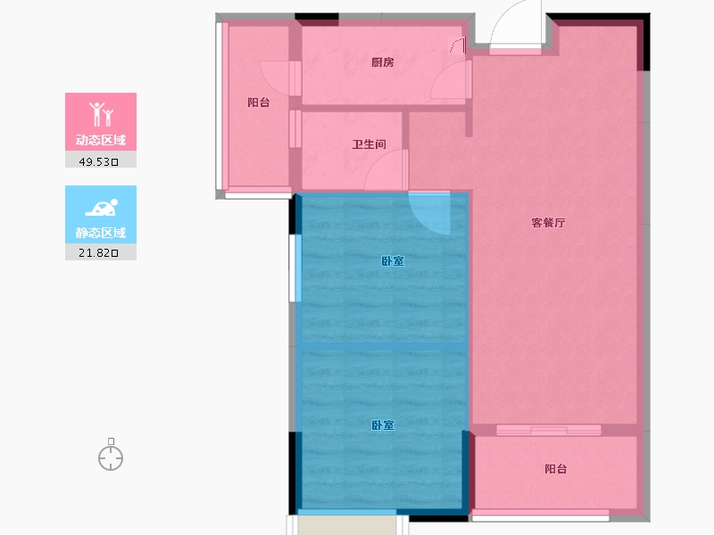 湖南省-岳阳市-状元星城.金辉湾-64.00-户型库-动静分区