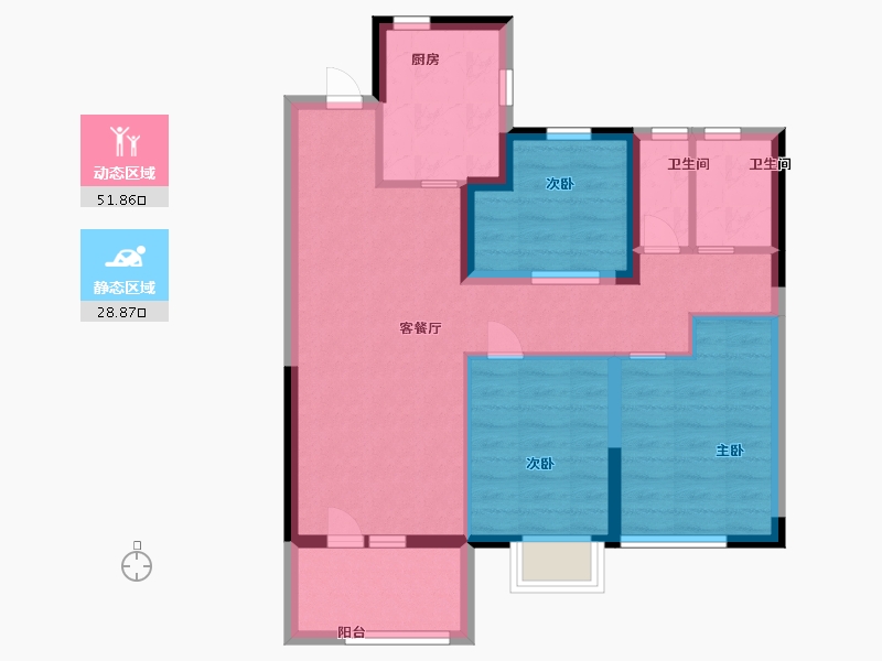 山东省-青岛市-通汇当代阅MOMΛ-71.19-户型库-动静分区