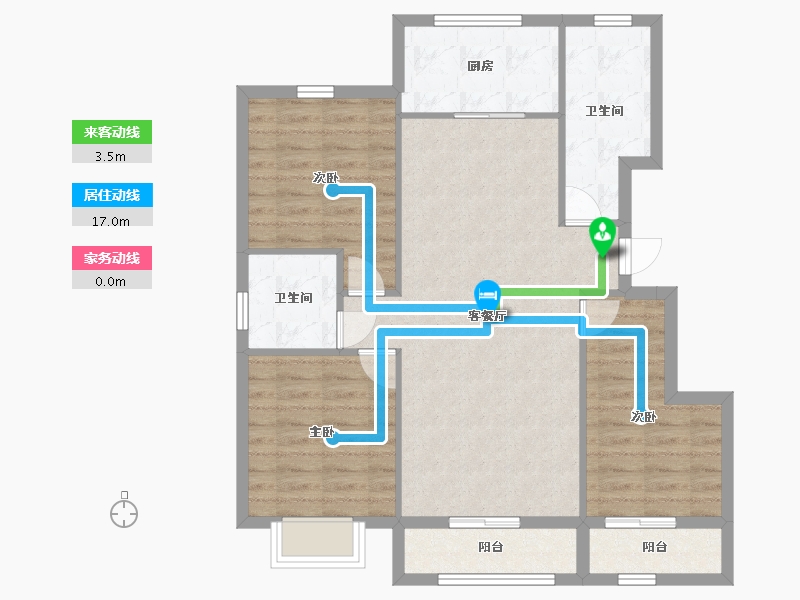 山东省-烟台市-丰金广场-89.68-户型库-动静线