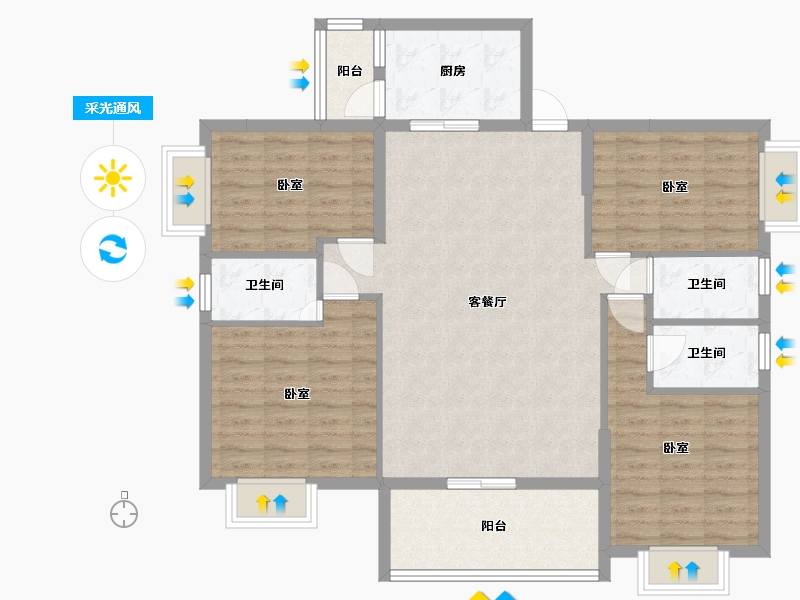 广东省-汕尾市-天悦明珠-108.50-户型库-采光通风