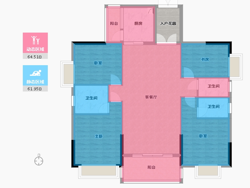 广东省-清远市-金保利·世界城-119.95-户型库-动静分区