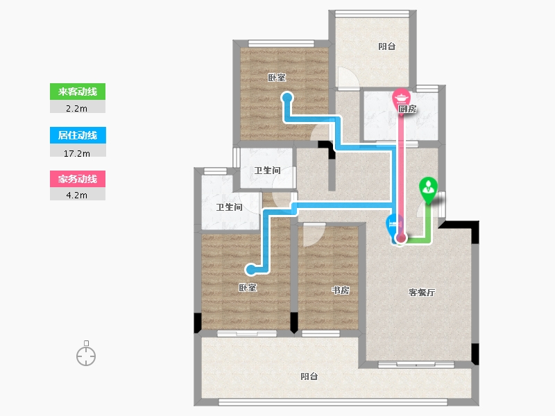 广东省-汕头市-元亨花园二期-97.00-户型库-动静线