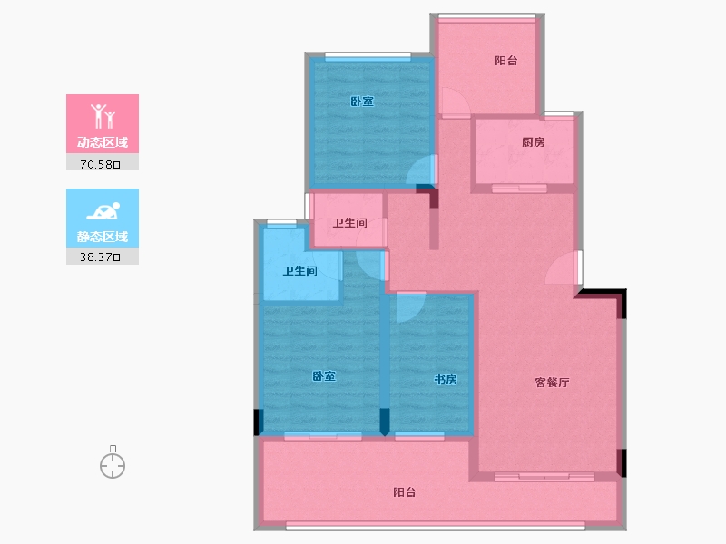 广东省-汕头市-元亨花园二期-97.00-户型库-动静分区