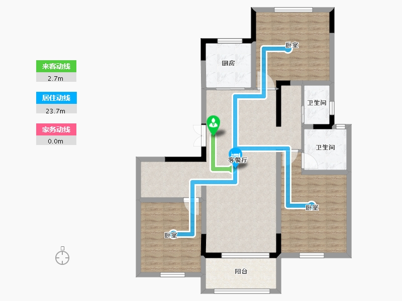 河南省-开封市-长基雁月湾-104.55-户型库-动静线