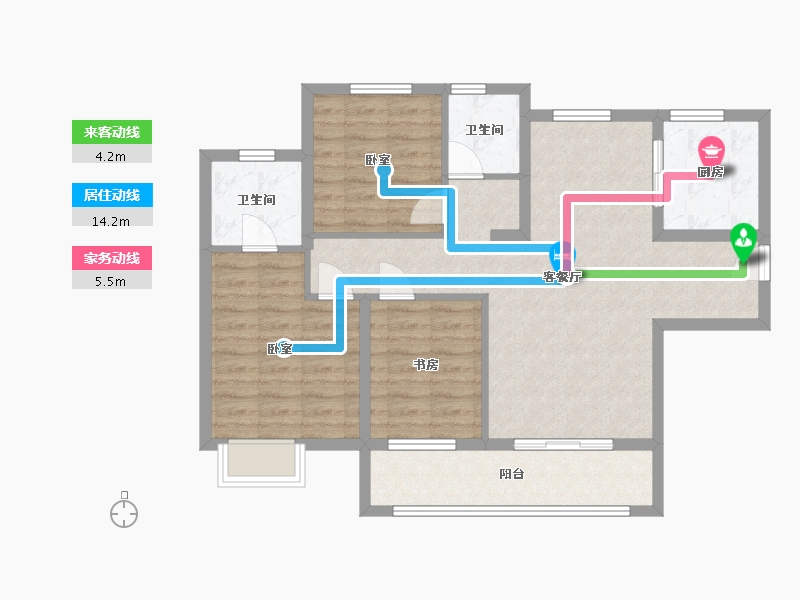 陕西省-西安市-清凉云晖-86.95-户型库-动静线