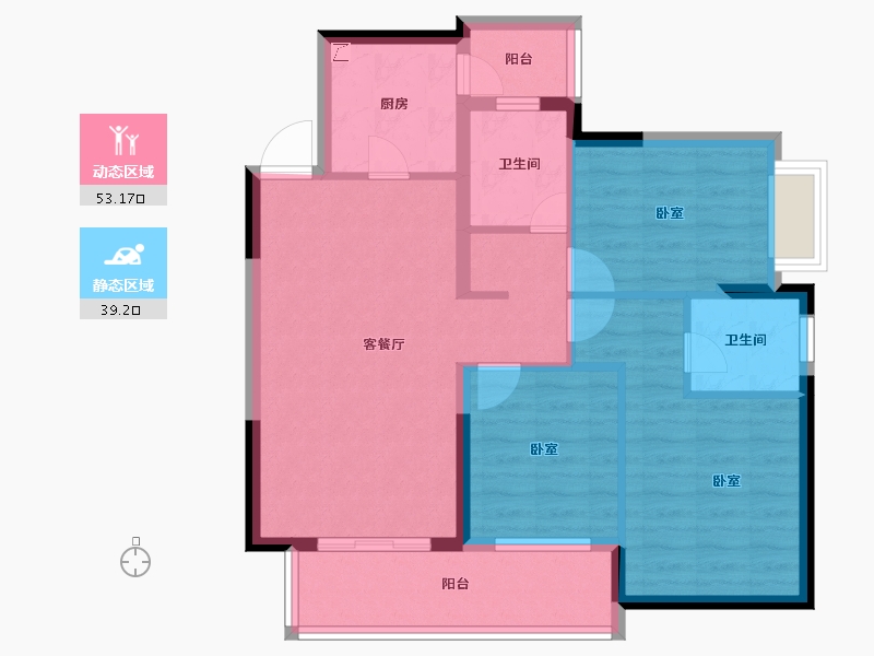 广东省-惠州市-天安珑城三期-82.17-户型库-动静分区