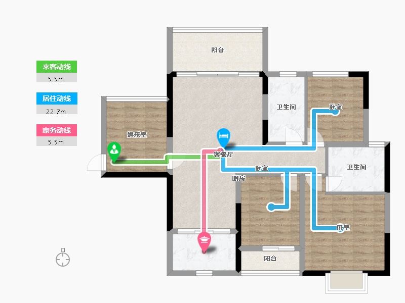 湖南省-衡阳市-凯旋·湖景水岸-101.08-户型库-动静线