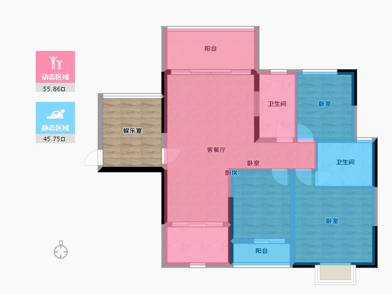 湖南省-衡阳市-凯旋·湖景水岸-101.08-户型库-动静分区