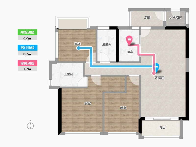 广东省-佛山市-泷景花园-88.20-户型库-动静线