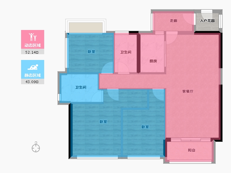 广东省-佛山市-泷景花园-88.20-户型库-动静分区