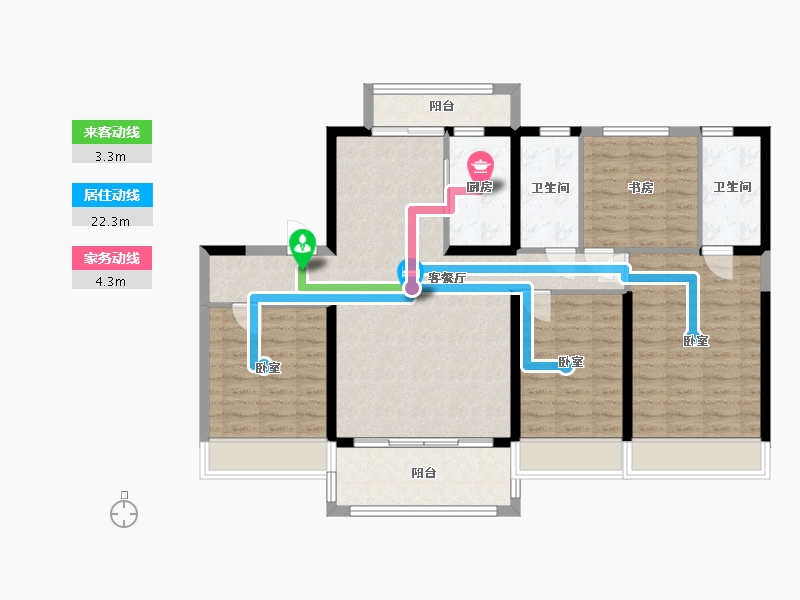 陕西省-西安市-西安碧桂园阅江府-108.54-户型库-动静线