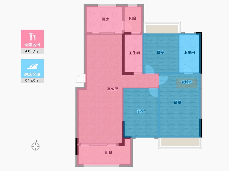 广东省-阳江市-源河·滨江花园-106.57-户型库-动静分区