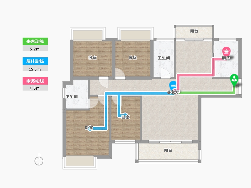 湖南省-郴州市-西苑8号-101.46-户型库-动静线