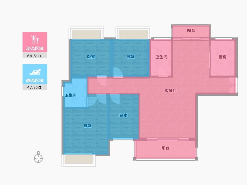 湖南省-郴州市-西苑8号-101.46-户型库-动静分区