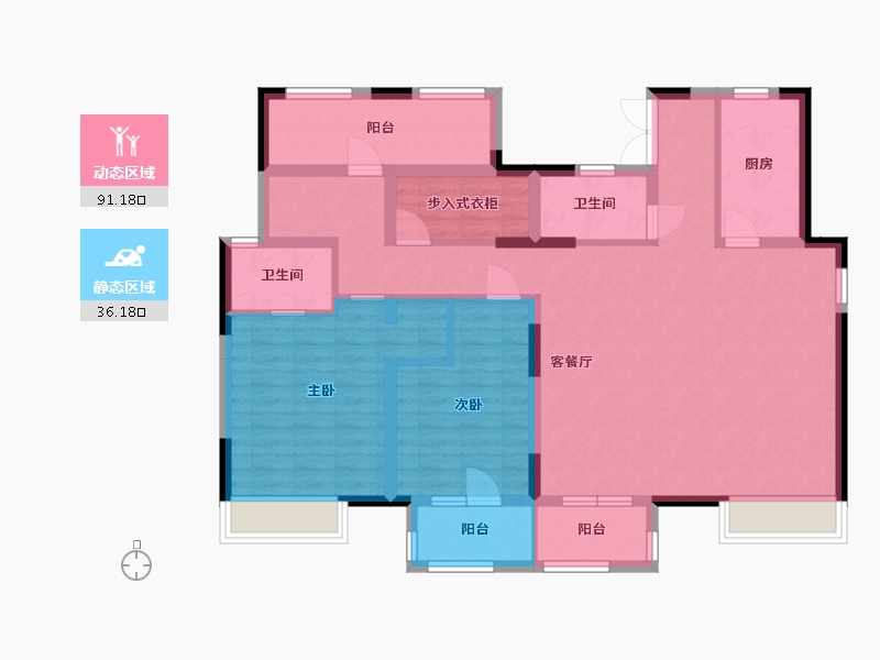 山东省-青岛市-天一仁和珑樾海-113.60-户型库-动静分区