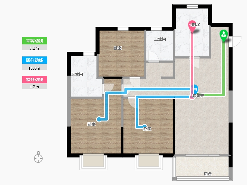 浙江省-嘉兴市-星罗城-87.00-户型库-动静线