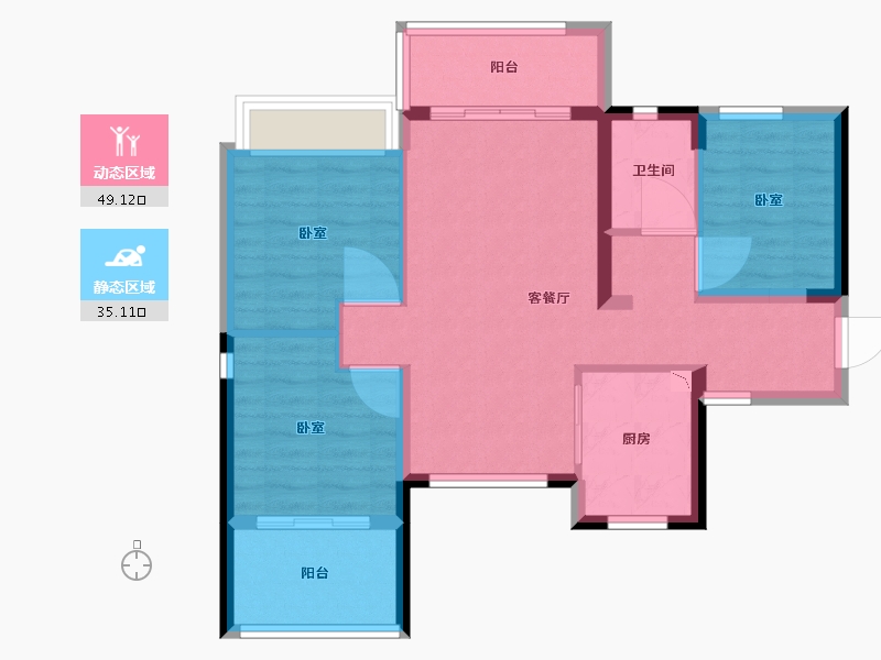 广东省-深圳市-里城玺樾山花园-75.00-户型库-动静分区