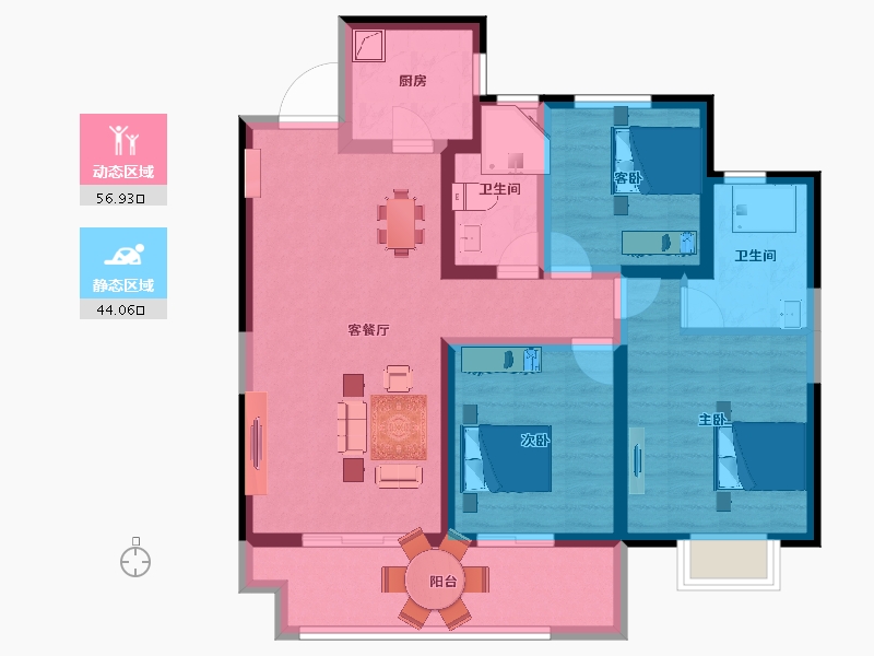 江苏省-宿迁市-中梁金科拾光里-89.00-户型库-动静分区