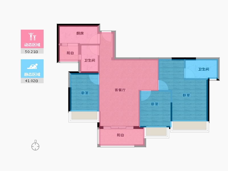 广东省-佛山市-泷景花园-82.00-户型库-动静分区