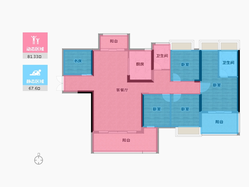 湖南省-衡阳市-金钟定王台-134.03-户型库-动静分区