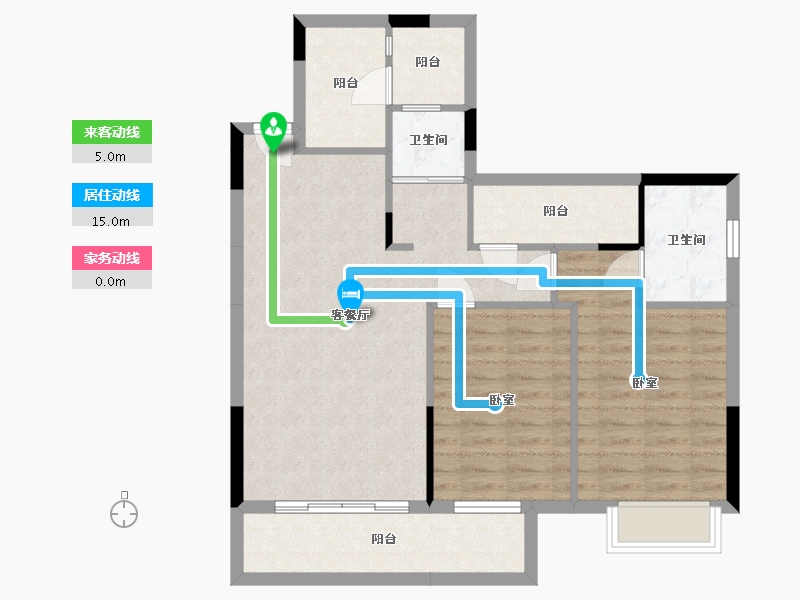 湖南省-衡阳市-山水文苑-83.39-户型库-动静线