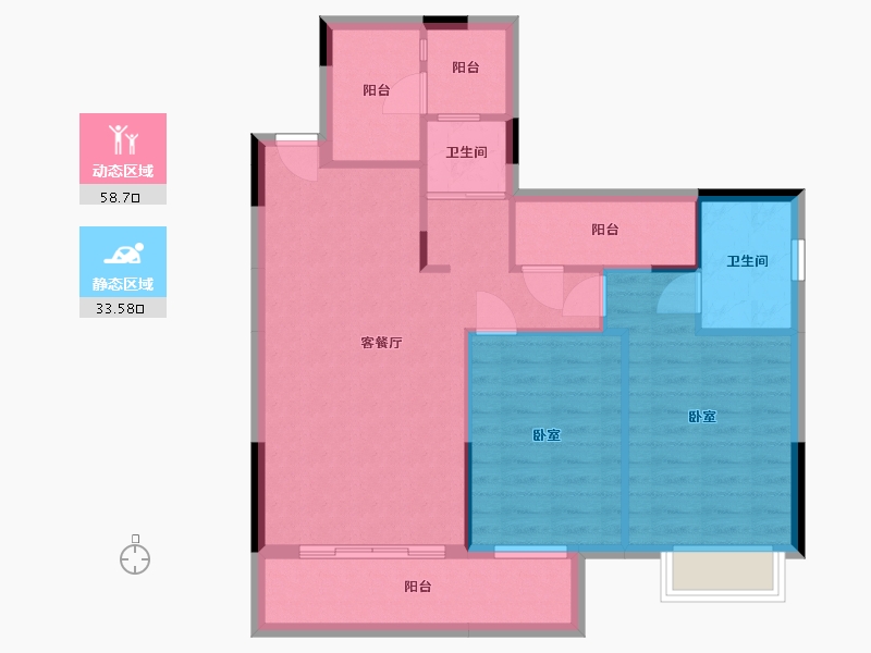 湖南省-衡阳市-山水文苑-83.39-户型库-动静分区