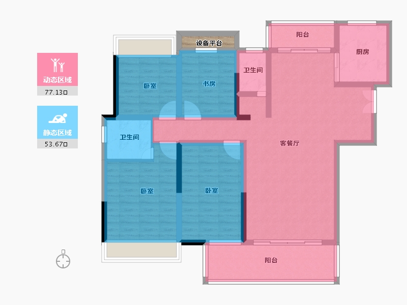 湖南省-衡阳市-国贸·前海湾-118.00-户型库-动静分区