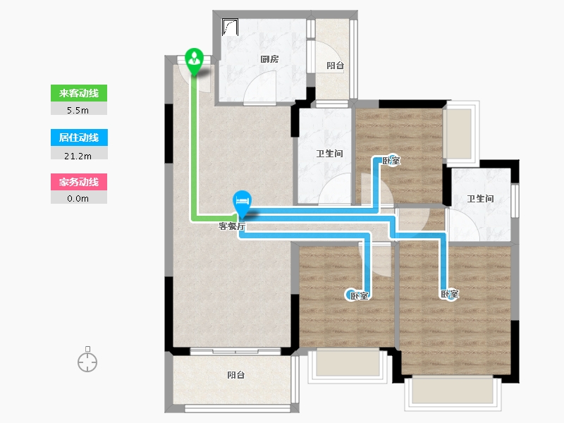 广东省-阳江市-阳西恒大悦龙台-85.00-户型库-动静线