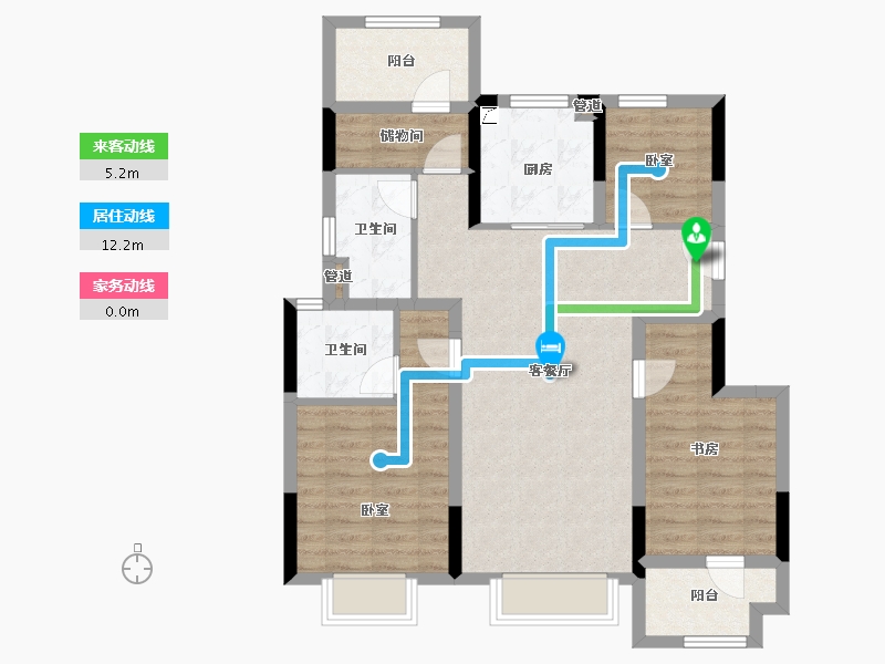 浙江省-宁波市-万科蔚蓝城市-85.49-户型库-动静线