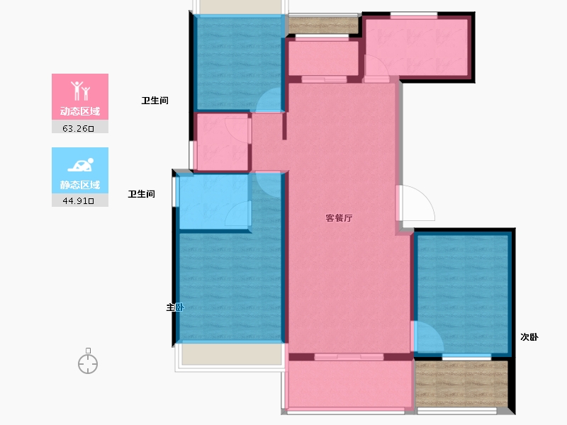 湖南省-张家界市-博泰·状元府-103.40-户型库-动静分区