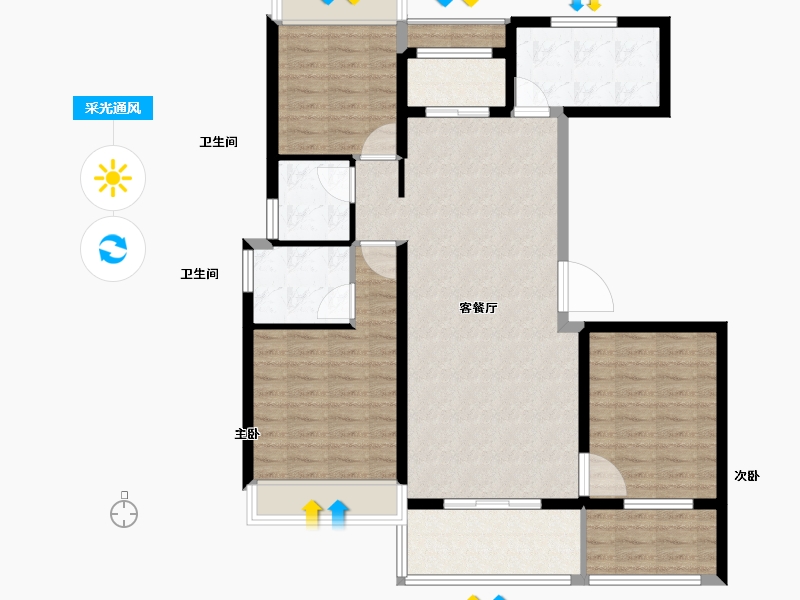 湖南省-张家界市-博泰·状元府-103.40-户型库-采光通风