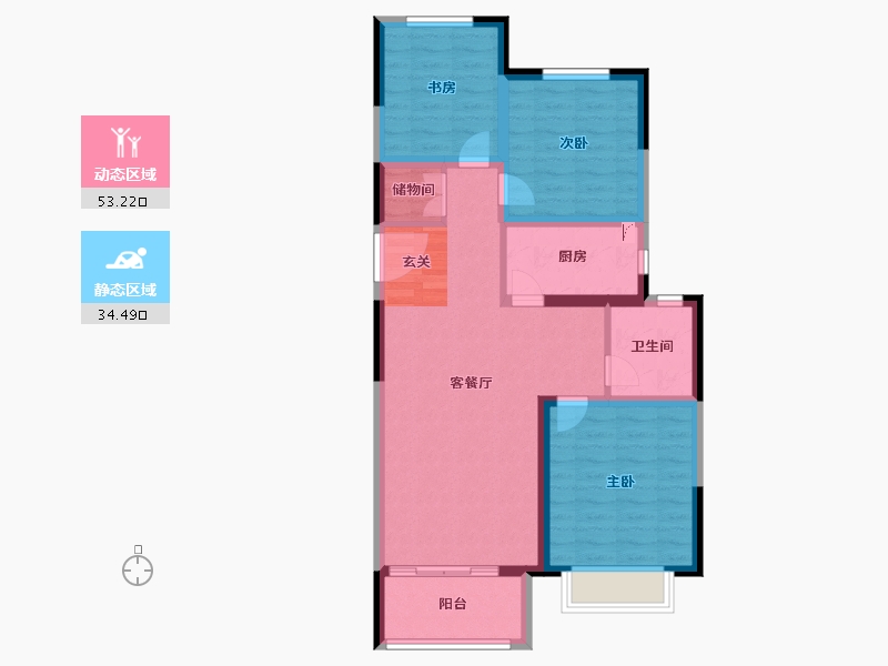 山东省-泰安市-华润置地万象府-78.00-户型库-动静分区