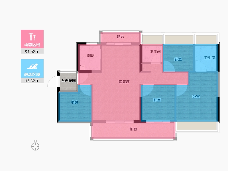 广东省-广州市-阳光城兰园·翡澜花园-91.00-户型库-动静分区