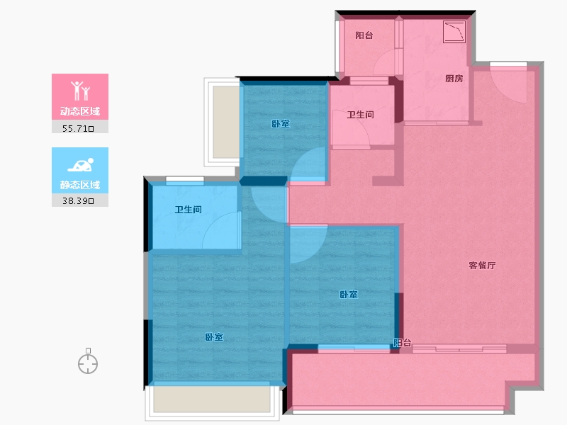 广东省-广州市-时代龙湖云来之城-84.01-户型库-动静分区