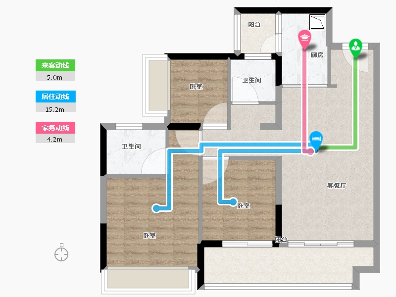 广东省-广州市-时代龙湖云来之城-84.01-户型库-动静线